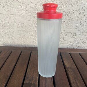 Art Deco Edwin Fuerst Glass Cocktail Shaker & Medco NYC 550 Red Bakelite Lid